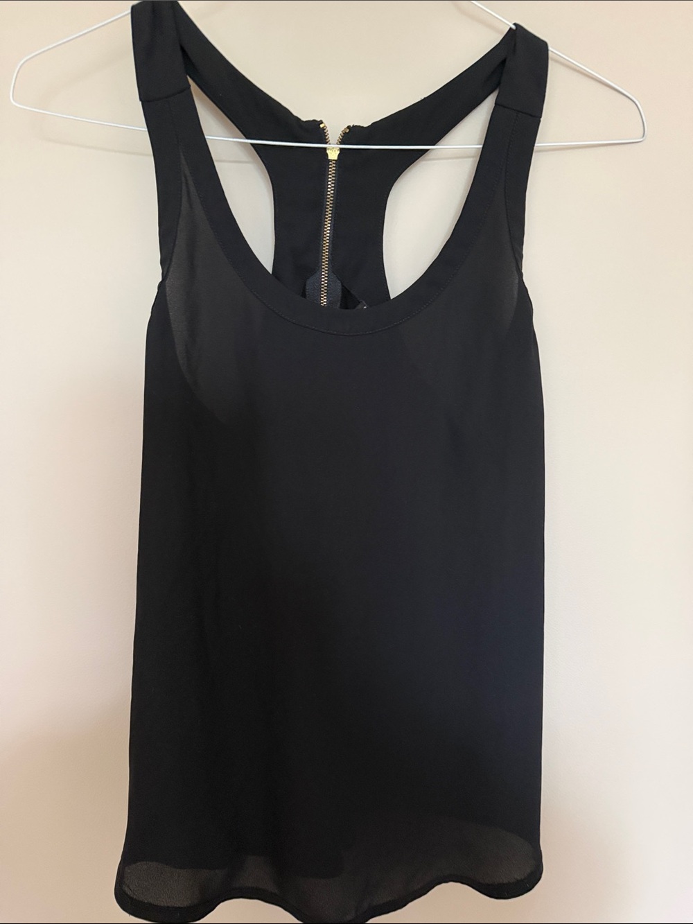 Express Black Racerback Camisole with Back Zip Accent